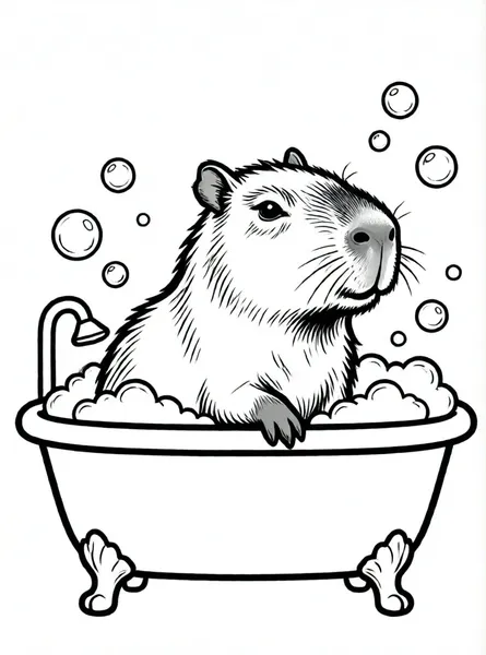 capibara relajado en la bañera