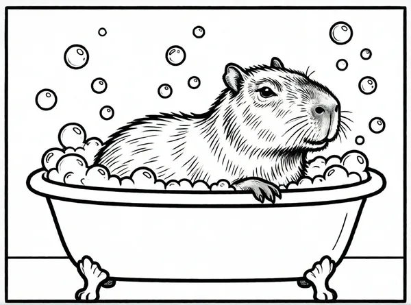 capibara relajado en la bañera