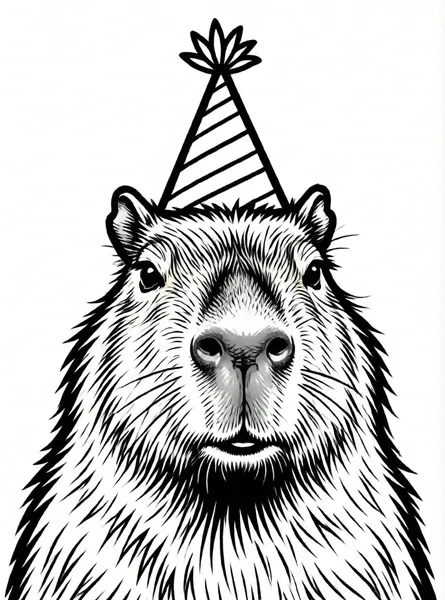 capibara con gorro de fiesta