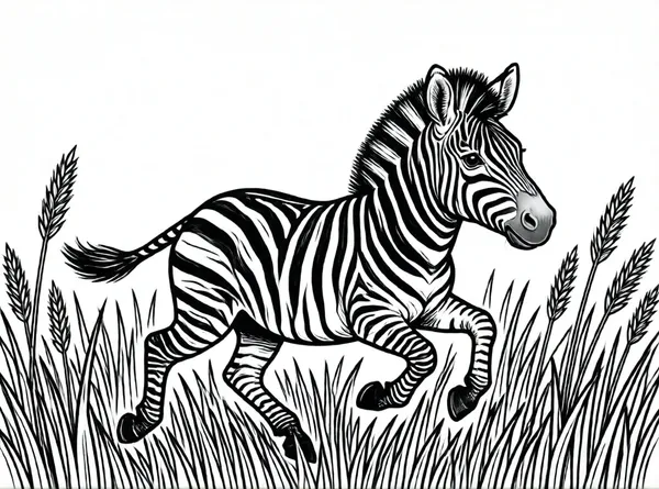 cebra corriendo por la selva
