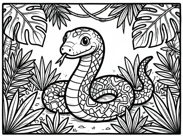 serpiente entre las plantas