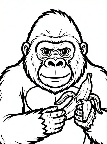 gorila comiendo un banano