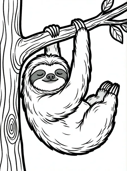 perezoso durmiendo en árbol