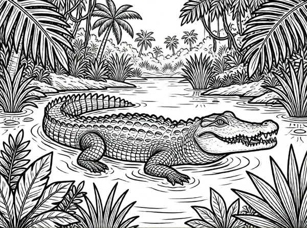 cocodrilo en el pantano