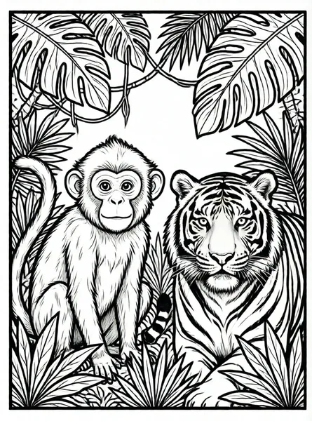fiesta de animales en la selva