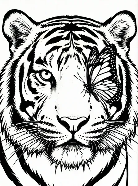 mariposa sobre un tigre
