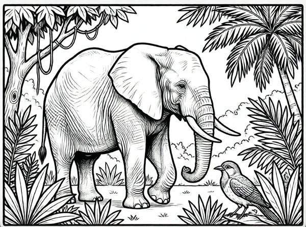 elefante y un pajarito