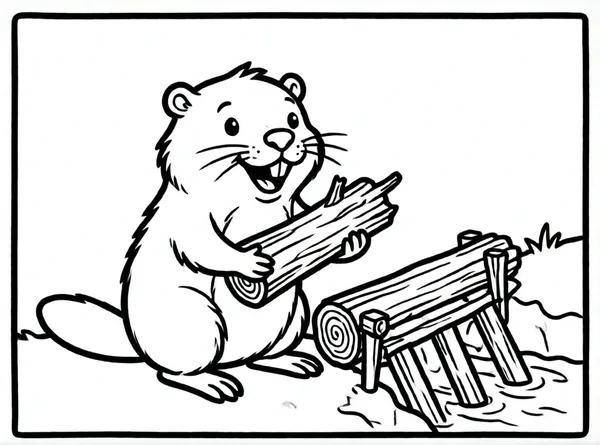 castor construyendo una presa