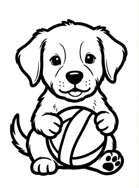 cachorro juguetón con su pelota