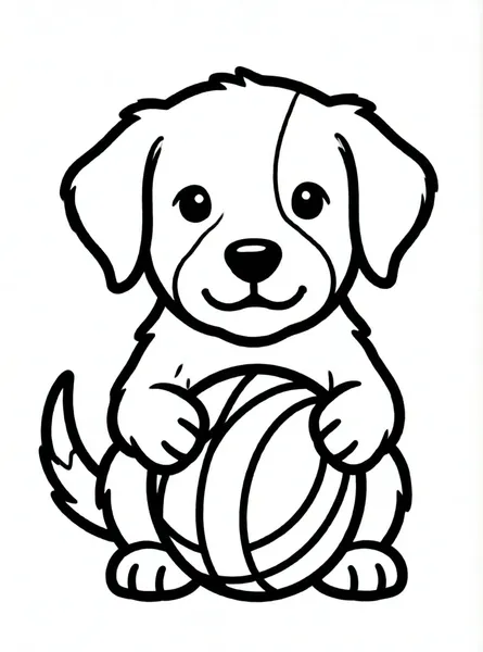 cachorro juguetón con su pelota