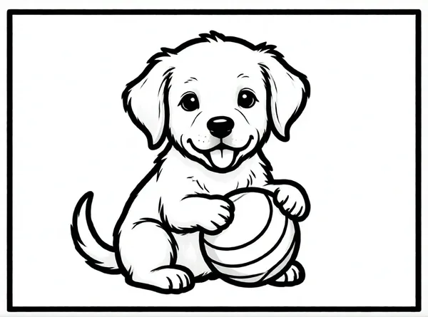 perrito juguetón con su pelota