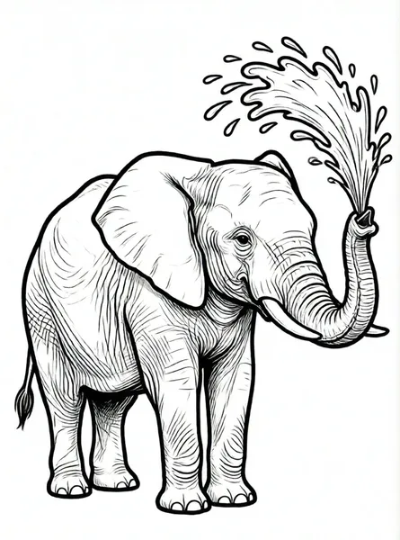 elefante juguetón con agua