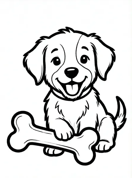 cachorro feliz con su hueso