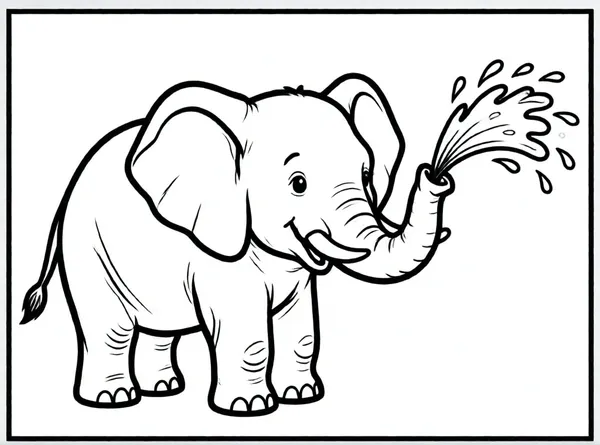 elefante feliz jugando con agua