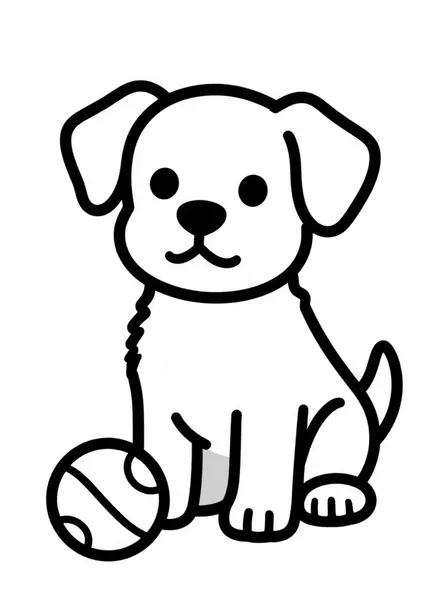 cachorro juguetón con su pelota