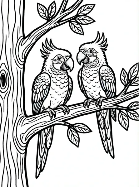 loros en una rama
