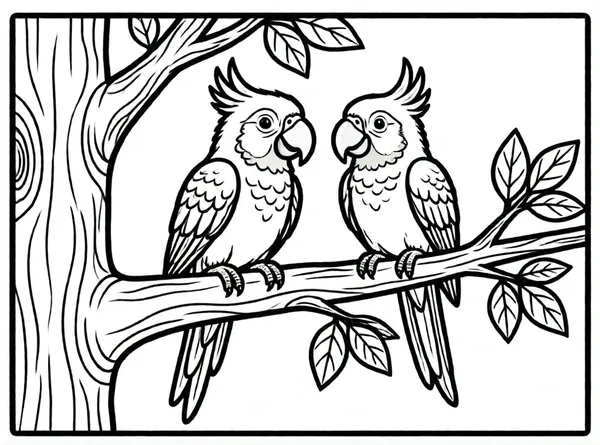 loros en una rama