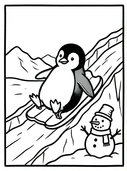 pinguino deslizandose en el hielo