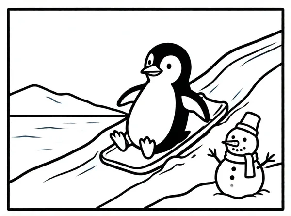 pinguino deslizandose en el hielo