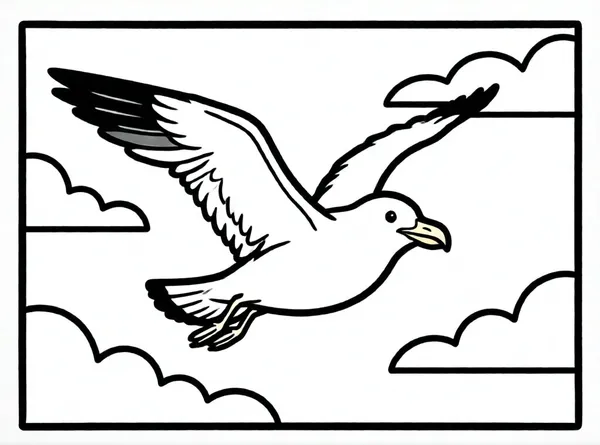 gaviota volando sobre olas
