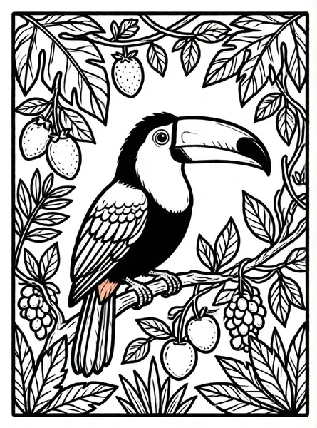 pajaro del tropico con frutas