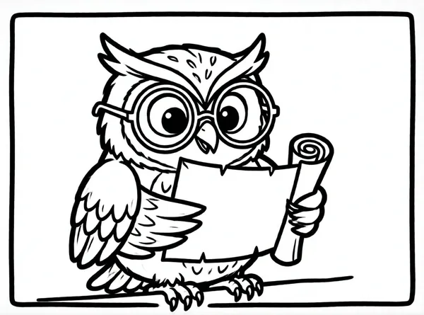 buho con gafas leyendo