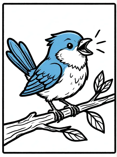 pajaro azul cantando en la rama