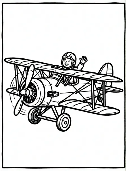 avion biplano con piloto