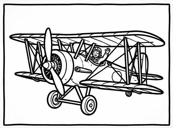 avion biplano con piloto