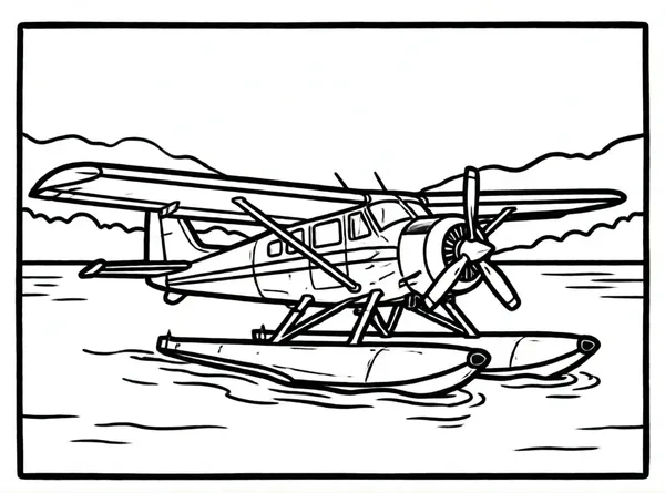 avion hidroaviones en el lago