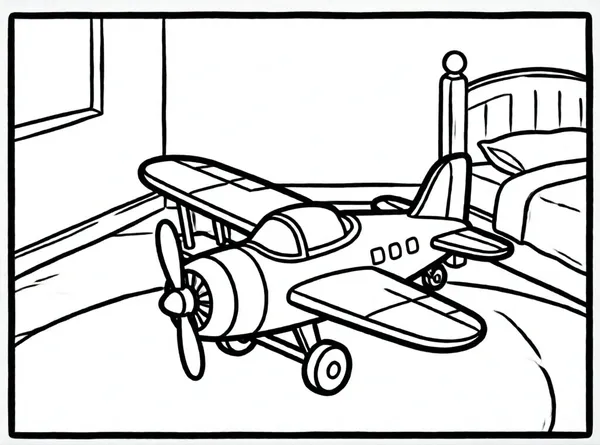 avion de juguete en suelo