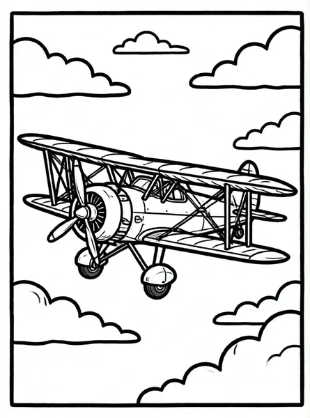 avion retro con nubes