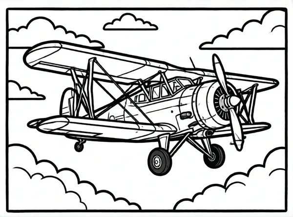 avion retro con nubes