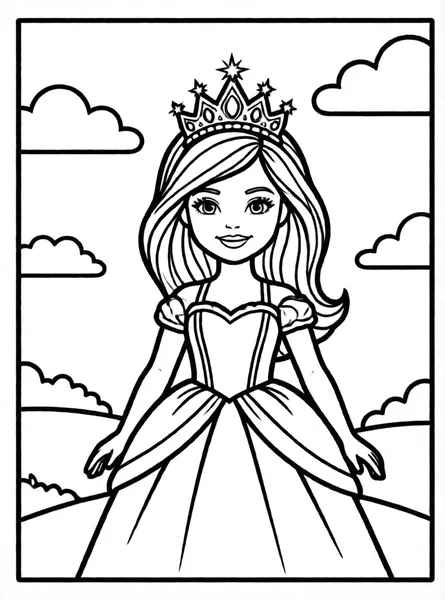 Dibujo de barbie con tiara para colorear e imprimir gratis