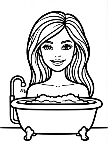 Dibujo de barbie en spa para colorear e imprimir gratis