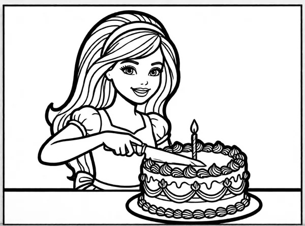Barbie with a Birthday Cake