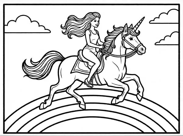 Barbie Riding a Unicorn