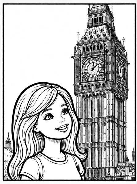 Barbie with Clocks drawing to color and print for free