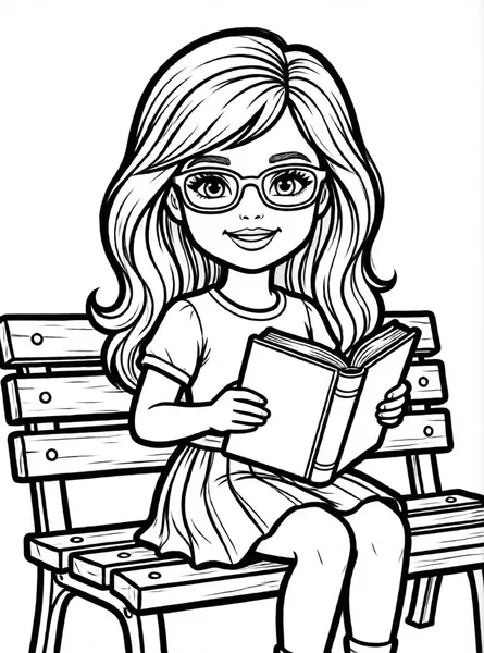 Dibujo de barbie con gafas para colorear e imprimir gratis