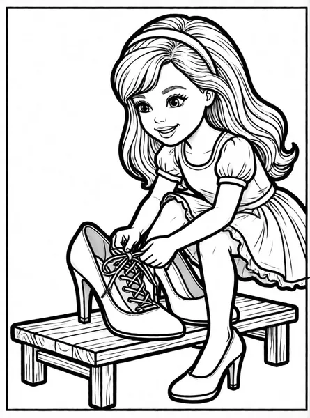 Barbie with Shoes drawing to color and print for free