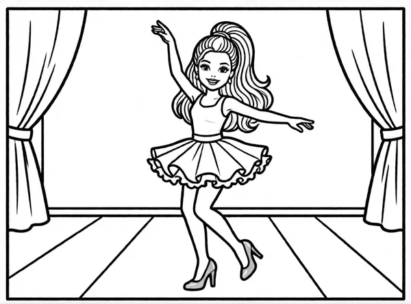 Barbie Dance Shoes drawing to color and print for free