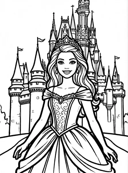Barbie Princess drawing to color and print for free