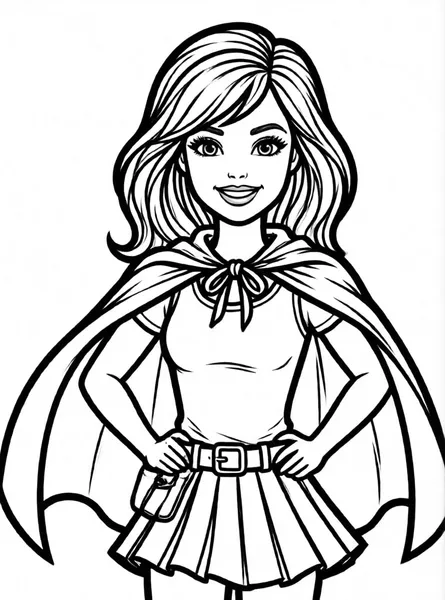Dibujo de barbie con capa para colorear e imprimir gratis