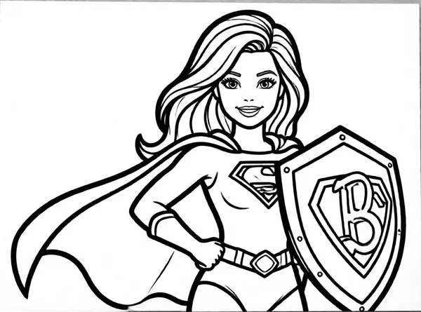 Barbie Superhero drawing to color and print for free