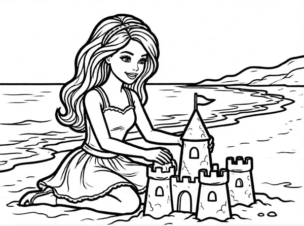 Barbie Building drawing to color and print for free