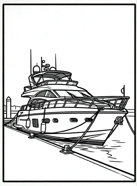 yate moderno en puerto deportivo