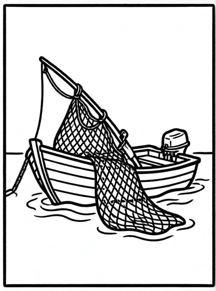 lancha de pesca con redes