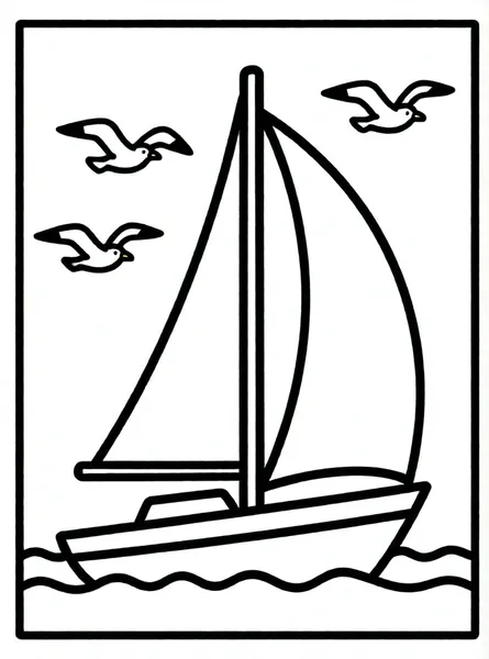 velero con aves marinas volando