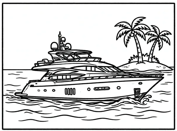 yate elegante cerca de isla tropical