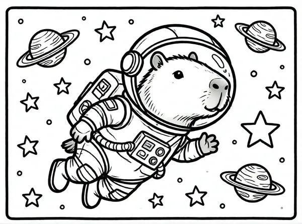 capibara astronauta en el espacio